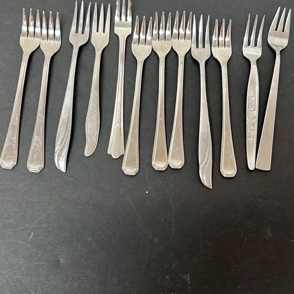 Mixed Lot Vintage Seafood Cocktail Forks Stainless Steel - Picture 5 of 13